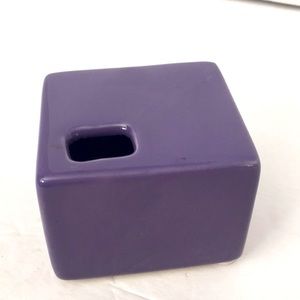 Purple Chive Square Cube Small Ceramic Bud Vase